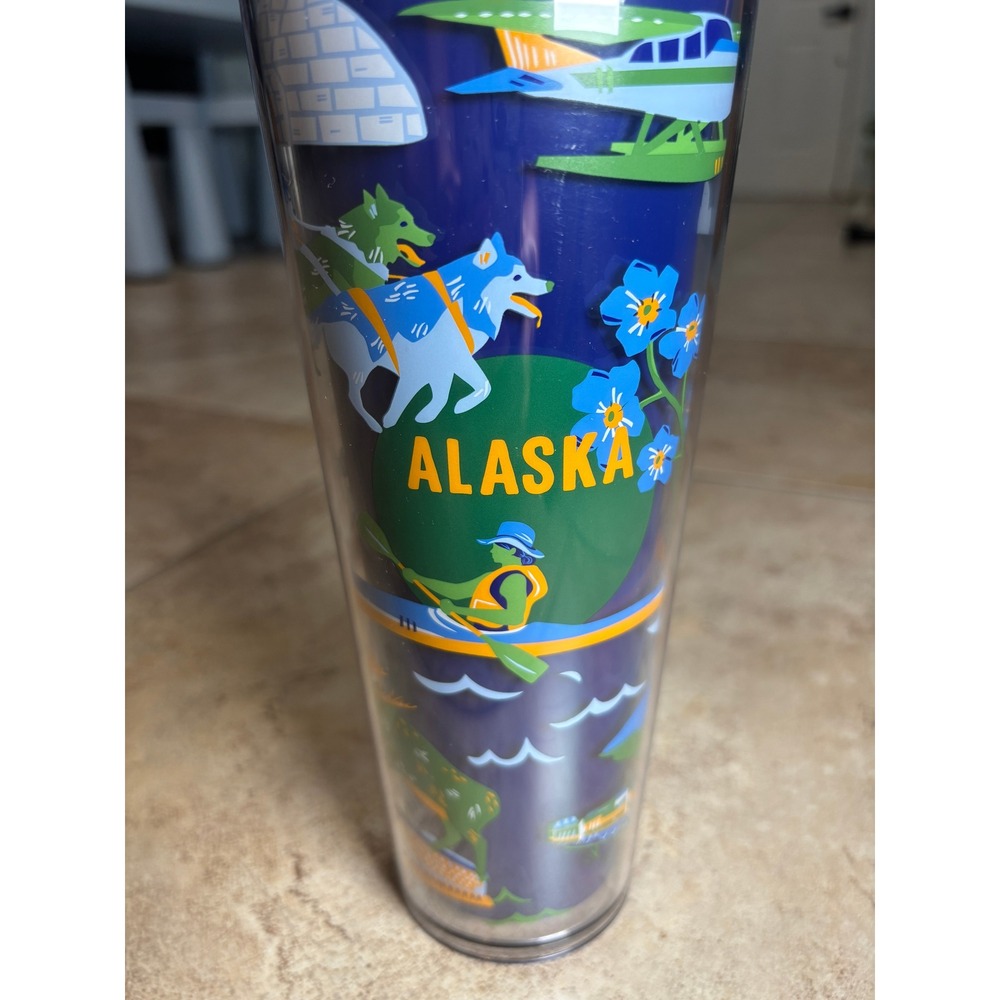 Starbucks Discovery Series Alaska 24oz Cold Cup Tumbler Blue w Straw NEW 2024